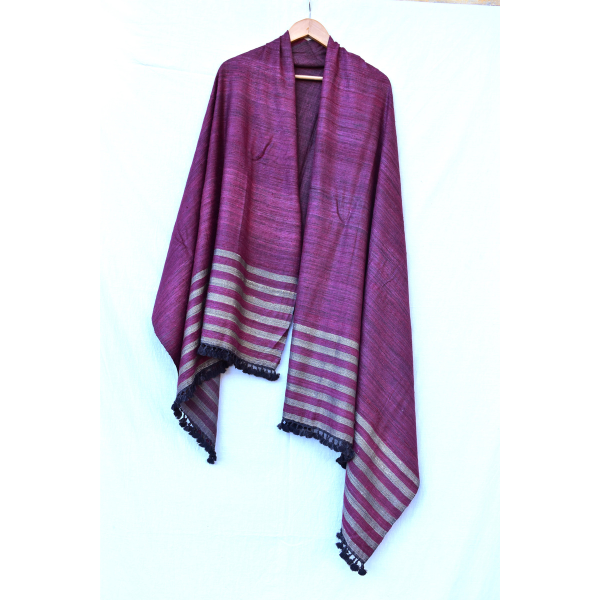 Silk Wool Shawl (Pink & Golden)